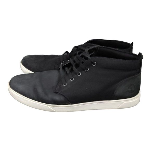 Timberland chukka boots sneakers Men\'s Size 12 Black canvas leather Groveton